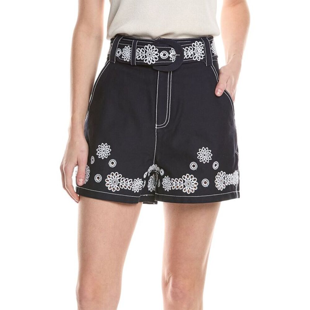 Cinq À Sept Womens  Mazie Eyelet Aldi Short, Navy